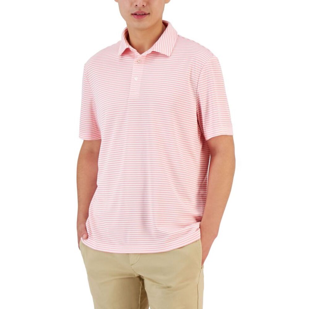 Club Room Mens Mini Striped Tech Polo